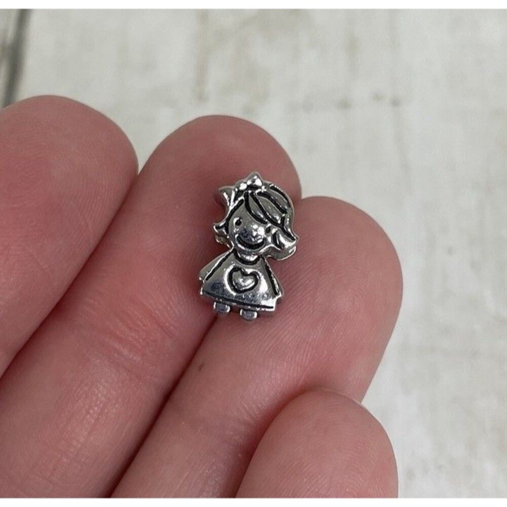 Hallmark Connections Bead Charm Little Girl Stainless Steel - EUC